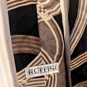 Men's Ruffini Tie 60" length black tan beige. 3 7/8" width
